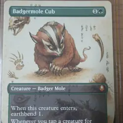 Magic: The Gathering Badgermole Cub Borderless Avatar EN 0326 - Image 1