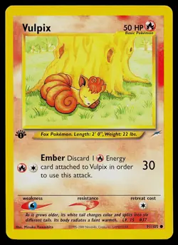 Pokemon Card - Vulpix Neo Destiny 1st Edition 91/105 Common - Image 1