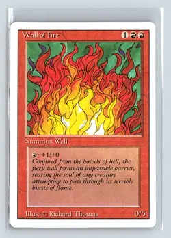 WALL OF FIRE - MTG Magic the Gathering Card - Revised - Uncommon - Image 1
