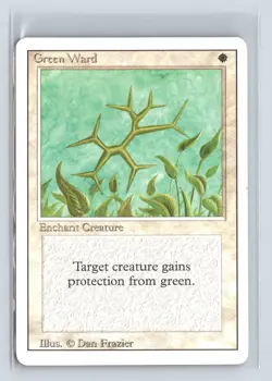 GREEN WARD - MTG Magic the Gathering Card - Revised - Uncommon - Image 1