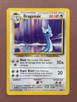 Pokemon TCG Dragonair Base Set Unlimited Rare Card 18/102 NM Condition - Image 1