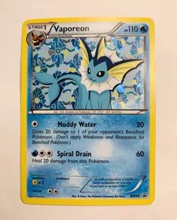 2013 Pokemon TCG Vaporeon Black Star Promos BW89 Holo Card - Image 1