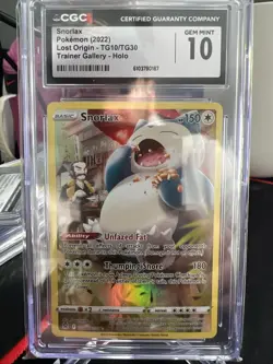 Snorlax Trainer Gallery Lost Origin TG10/TG30 CGC 10 Pokemon Cards - Image 1