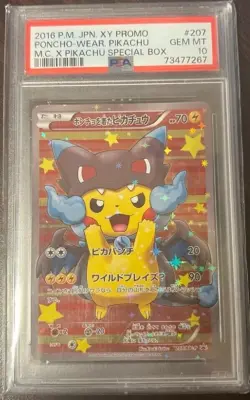 PSA 10 Pokemon Card Poncho-Wearing Pikachu 2016 XY Promo #207 Charizard GEM MT - Image 1
