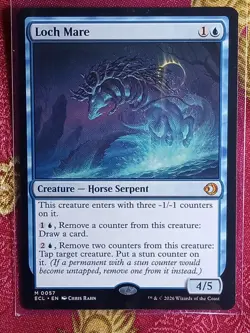 Loch Mare Lorwyn Eclipsed Magic The Gathering MTG MYthic Rare Blue Card horse - Image 1