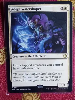Adept Watershaper Lorwyn Eclipsed Magic The Gathering MTG White Rare Merfolk - Image 1