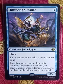 Flitterwing Nuisance Lorwyn Eclipsed Magic The Gathering MTG Blue Rare Faerie - Image 1