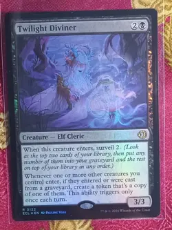 FOIL Twilight Diviner Lorwyn Eclipsed Magic The Gathering MTG RARE BLack Elf - Image 1