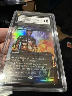 MTG Burnt Offering (Rainbow Foil) Secret Lair x Iron Maiden 7047 CGC 10 Gem 🔥 - Image 3