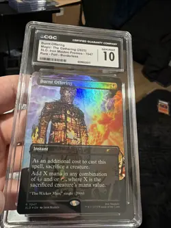 MTG Burnt Offering (Rainbow Foil) Secret Lair x Iron Maiden 7047 CGC 10 Gem 🔥 - Image 4