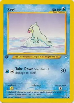 Pokemon Card - Neo Destiny 81/105 - SEEL (common) **1st Edition** - NM - Image 1