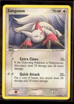 Pokemon ZANGOOSE 21/106 Emerald - RARE - NEAR MINT/MINT - Image 1