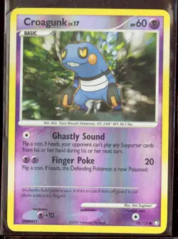 Pokemon CROAKGUNK 78/123 Mysterious Treasures - Rev Holo - NEAR MINT/MINT - Image 1