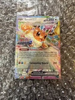 Pokemon TCG Prismatic Evolutions Eevee 075/131 Stamped Surprise Box Promo Sealed - Image 1