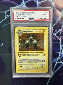 Pokemon PSA 9 1st Edition Shadowless Base Set Magneton - Image 1