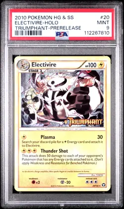 2010 POKEMON HEARTGOLD & SOULSILVER TRIUMPHANT PRERELEASE ELECTIVIRE-HOLO PSA 9 - Image 1