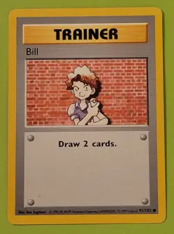 BILL - Base Set - 91/102 - Common Trainer - Pokemon Card - Unlimited - Image 1