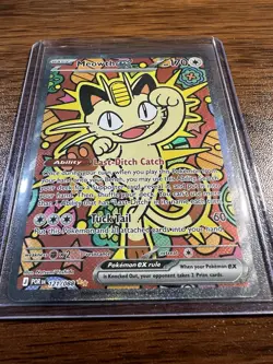 Pokemon Cards - Perfect Order - Meowth EX Full Art - Pack To Top Loader- Mint - Image 1