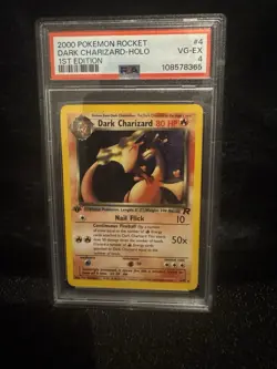 Pokemon Rocket Dark Charizard 4/82 Holo 1st Edition PSA 4 - Image 1