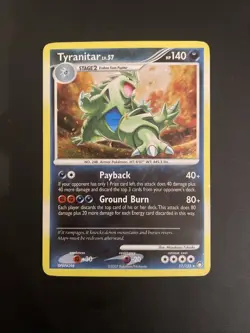 2007 Pokemon D&P Mysterious Treasures Tyranitar LV. 57#17/123 Rare Holo - Image 1