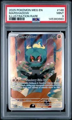 2025 Pokemon Mega Evolution #146 Marshadow Illustration Rare IR PSA 9 660 - Image 1
