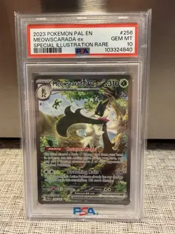 2023 Pokemon Paldea EN Meowscarada Ex Special Illustration Rare 256/193 PSA 10 - Image 1