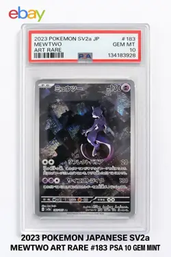 PSA 10 GEM MINT Mewtwo AR 183/165 Pokemon Japanese SV2a 151 Art Rare 2023 - Image 1