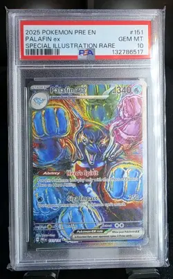 Pokemon TCG Palafin EX 151/131 Prismatic Evolutions Sir PSA 10 - Image 1