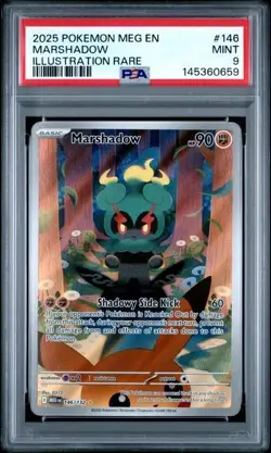 2025 Pokemon Mega Evolution #146 Marshadow Illustration Rare IR PSA 9 659 - Image 1