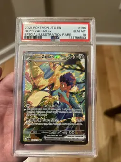 PSA 10 GEM MINT Hop's Zacian EX Journey Together SIR Holo 2025 Pokemon 186/159 - Image 1