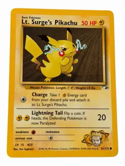 Lt. Surge's Pikachu - 81/132 Gym Heros 2000 - WOTC - Pokemon TCG - Image 1