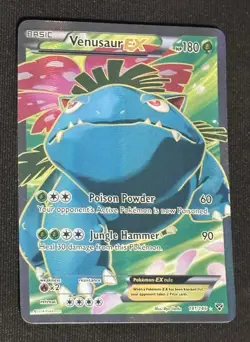 Pokemon TCG Venusaur EX 141/146 XY Base Set Ultra Rare Full Art Holo Card - Image 1