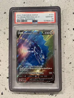 Pokemon Origin Forme Dialga V 177/189 Astral Radiance Full Art Holo PSA 10 2022 - Image 1