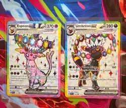 Pokemon TCG | Espeon EX 175 and Umbreon EX 176 | S&V Black Star Promo Pair - Image 1