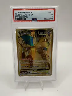 2016 POKEMON XY EVOLUTIONS #106 FULL ART/DRAGONITE EX PSA 1! - Image 1