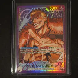 One Piece Donquixote Doflamingo OP14-060 Alt Art Azure Sea's Seven NM English - Image 2