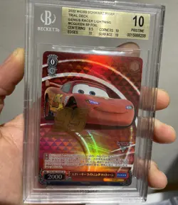 lightning mcqueen genius cars pxr s94-t45 sp bgs 10 weiss schwarz pixar disney - Image 1