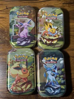 Pokemon Scarlet Violet Prismatic Evolutions Mini Tin LOT Bundle Set 4 New Sealed - Image 1