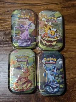 Pokemon Scarlet Violet Prismatic Evolutions Mini Tin LOT Bundle Set 4 New Sealed - Image 2