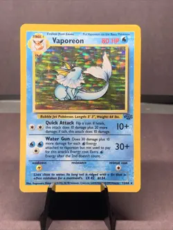 Pokemon TCG Vaporeon 12/64 Jungle Set Holo Rare VTG WOTC 1999 LP - Image 1