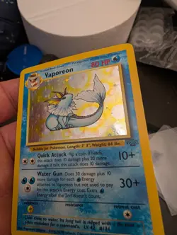 Vaporeon 12/64 1999 Jungle Set Pokemon Card TCG WOTC Vintage Holo Rare - HP - Image 2