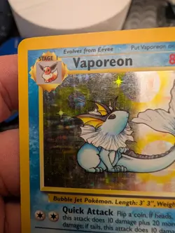 Vaporeon 12/64 1999 Jungle Set Pokemon Card TCG WOTC Vintage Holo Rare - HP - Image 3