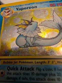 Vaporeon 12/64 1999 Jungle Set Pokemon Card TCG WOTC Vintage Holo Rare - HP - Image 5