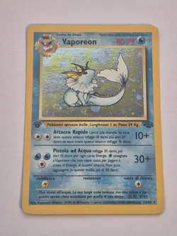 1st Edition Vaporeon 12/64 Holo Rare Jungle Set Pokemon Card 1999 WOTC Italian - Image 1