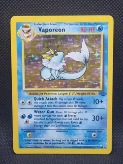 Pokemon Card - Vaporeon 12/64 Holo Rare - Jungle Set WOTC 1999 - Light Play - Image 2