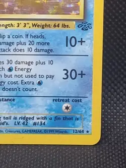 Pokemon Card - Vaporeon 12/64 Holo Rare - Jungle Set WOTC 1999 - Light Play - Image 5
