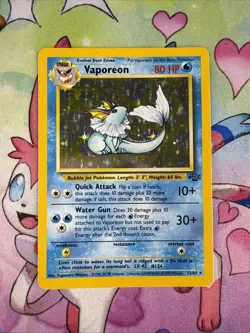 Pokemon 1999 Vaporeon Holo Rare Jungle 12/64 LP - Image 1