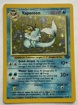 Vaporeon 1999 Pokemon Jungle 12/64 Holo Rare WotC Vintage 12/64 LP - Image 1