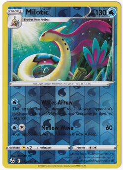 Milotic 040/195 Silver Tempest Reverse Stamped Holo 2022 Pokemon TCG Card NM - Image 1