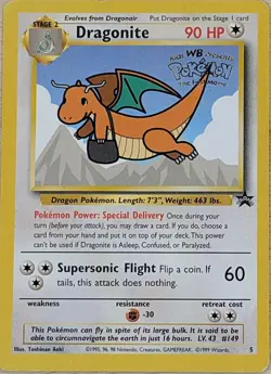 Dragonite - 5 - The First Movie Kids WB WOTC Black Star Promo - Pokemon Card - 1 - Image 1